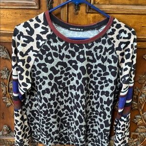 David Cline Leopard Print Crew Neck Sweater - Black, Gray, Brown, Blue, Red